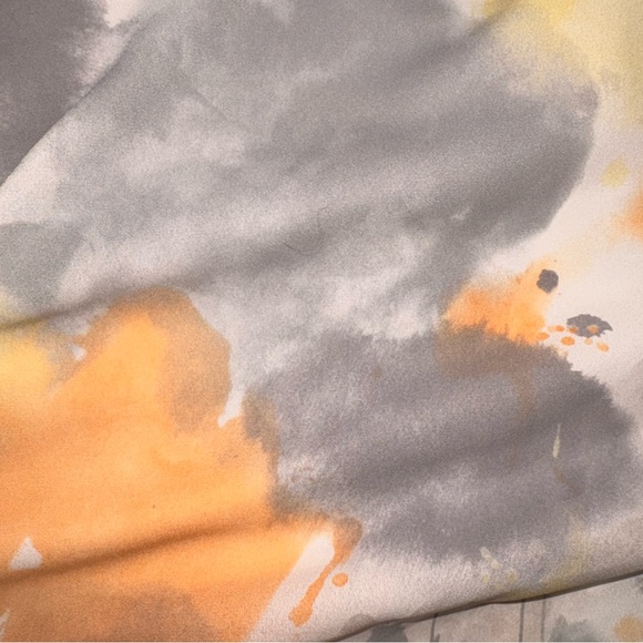 DKNYC Asymmetrical Watercolor Wrap Skirt in Orange, Gray & Yellow Sz 6 NWT - Picture 13 of 17